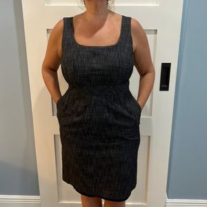 Kay Unger black midi dress with pockets sIze 14